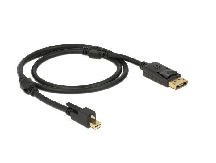 Delock Cable Mini Displayport 1.2 Stecker Mit Schraube > Displayport Stecker 4k 60 Hz 1 M