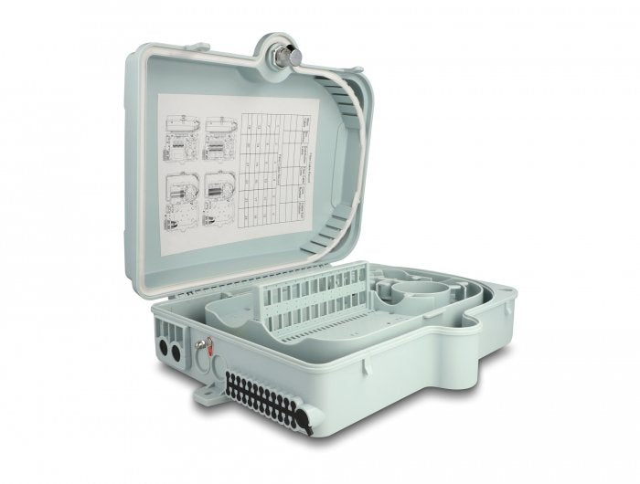 Lwl Verteilerbox Für Innen- Und Aussenbereich Ip65 Wasserfest Abschliessbar 24 Port Grau