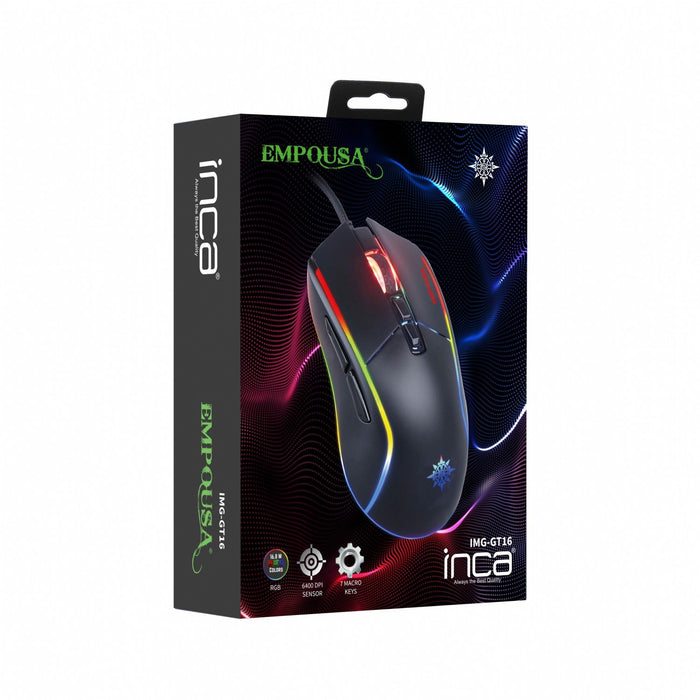 EAN 8681949011856 - Inca IMG-GT16 ratón Juego mano derecha USB tipo A Óptico 6400 DPI imagen 6