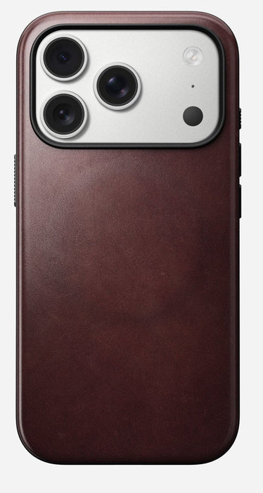 Nomad Modern Leather Case Iphone 17 Pro Burgundy Horween