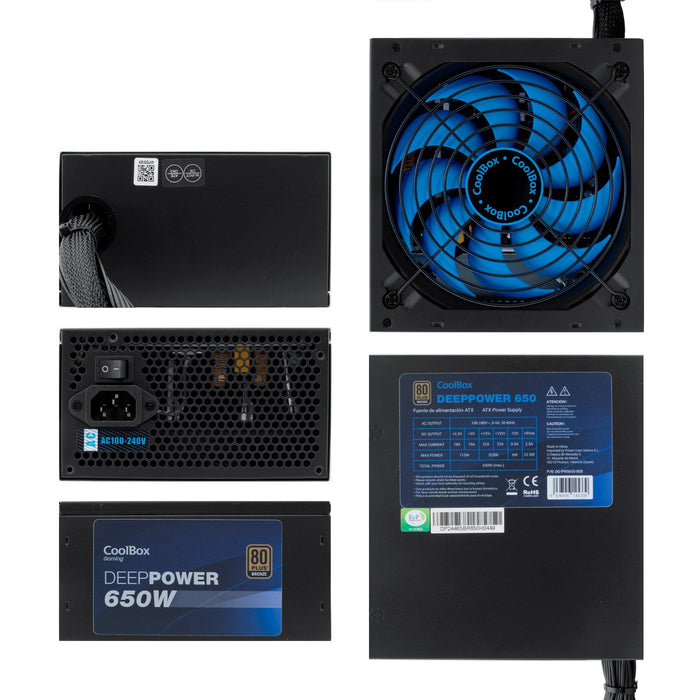 EAN 8436556145339 - CoolBox DeepPower BR-650 unidad de fuente de alimentación 650 W 20+4 pin ATX Negro imagen 2
