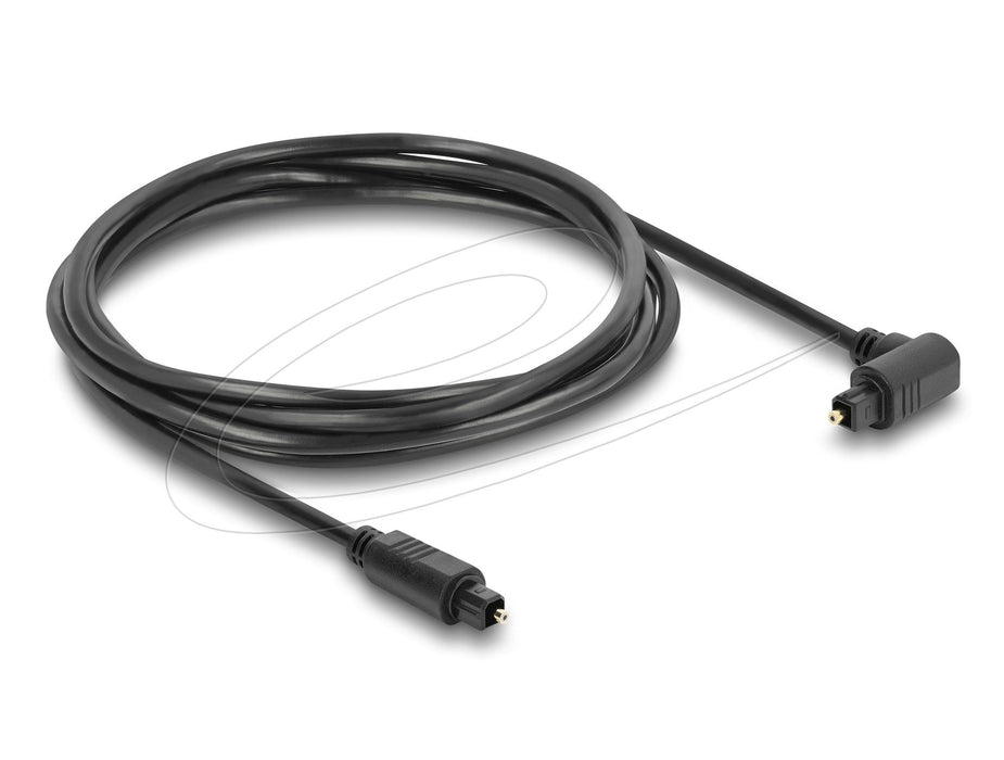 Delock Toslink Cable Stecker 90° Gewinkelt Auf Stecker Gerade, Ø 4 Mm, 1,5 M, Schwarz