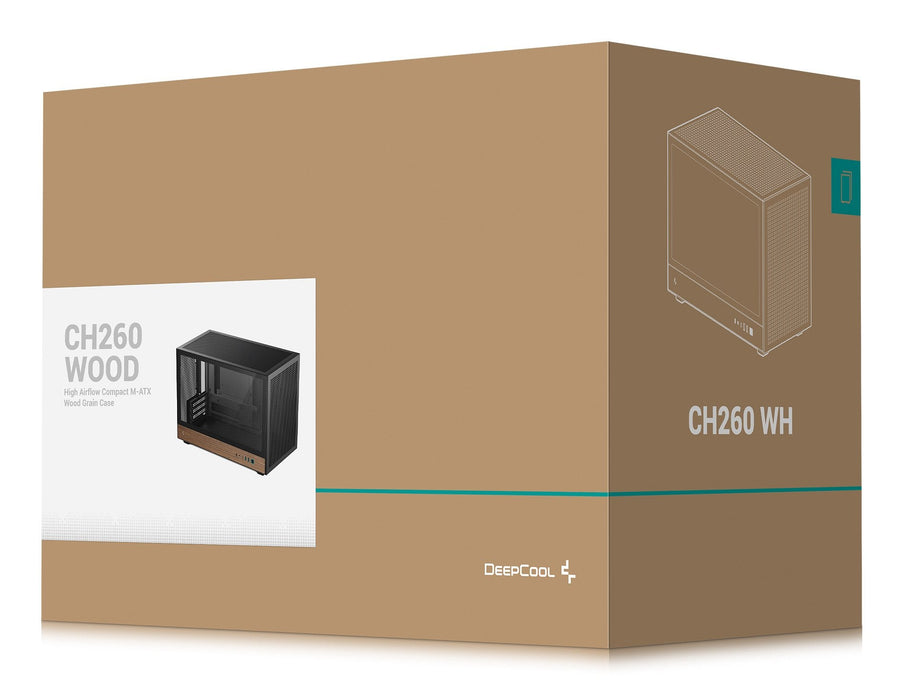 Caja Pc Deepcool Ch260 Wood (Negro/Holz, Tempered Glass) R-Ch260-Bknwm0-G-1
