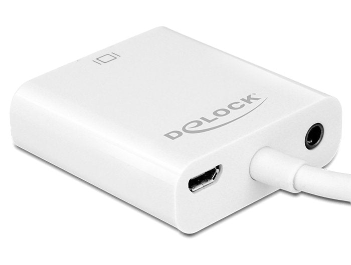 Delock Adaptercable Micro Hdmi-D Stecker > Vga Buchse Mit Audio Weiss
