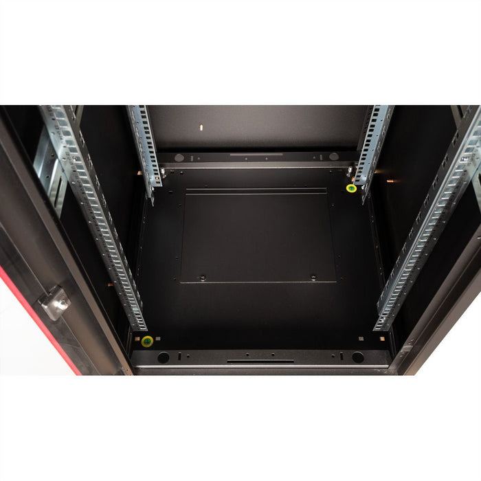 Roline 19-Zoll Netzwerkschrank Basic 26 He, 600x600 Bxt Glastr Schwarz