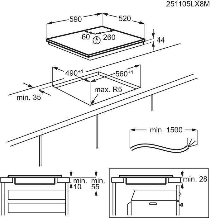 EAN 7333394032191 - Electrolux EIV64453 Negro Integrado 60 cm Con placa de inducción 4 zona(s) imagen 11