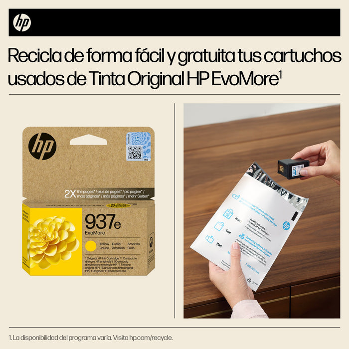 EAN 0199764688149 - HP 937e EvoMore Yellow Original Ink Cartridge cartucho de tinta 1 pieza(s) Alto rendimiento (XL) Amarillo imagen 5