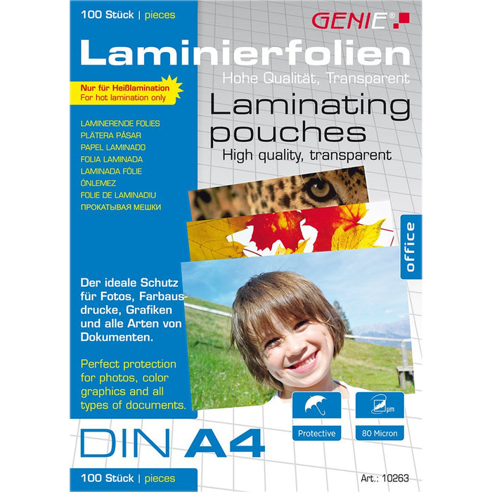 Bolsas De Laminación Genie 100 Láminas A4