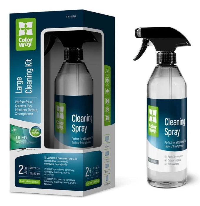 Colorway Cleaner  Cloth 2pcs.(Xxl&Xl) And Liquid 550 Ml.