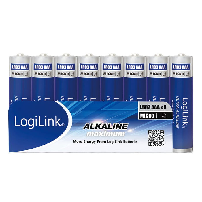 Pila Alcalina   Lr03 Aaa 1,5v    8 X Retractil Industrial Logilink