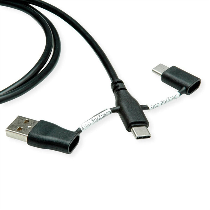 Roline Usb 2.0 Cable Typ C St St Mit Datenblockier-Adaptern Typ A+C 1m