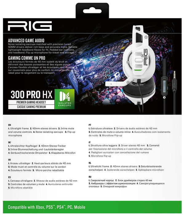 Auriculares Nacon Rig 300hx Xbx Gaming Headset White Rig300prohxw