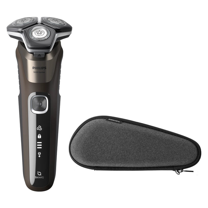 EAN 8720689008457 - Philips SHAVER Series 5000 S5886/30 afeitadora Máquina de afeitar de rotación Recortadora Negro, Marrón imagen 1