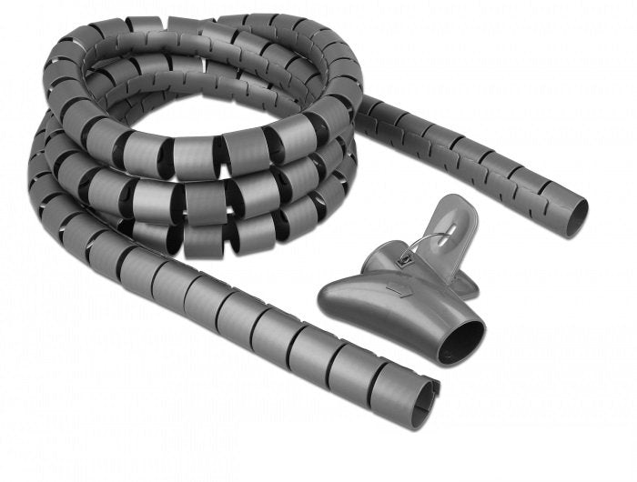 Spiralschlauch Mit Einziehwerkzeug 2,5 M X 25 Mm Grau