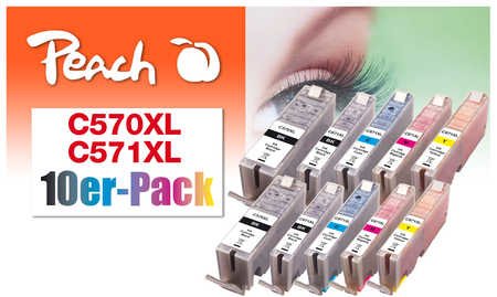 EAN 7640173432289 - Peach 0F319980 cartucho de tinta 10 pieza(s) Negro, Cian, Magenta, Foto negro, Amarillo imagen 1
