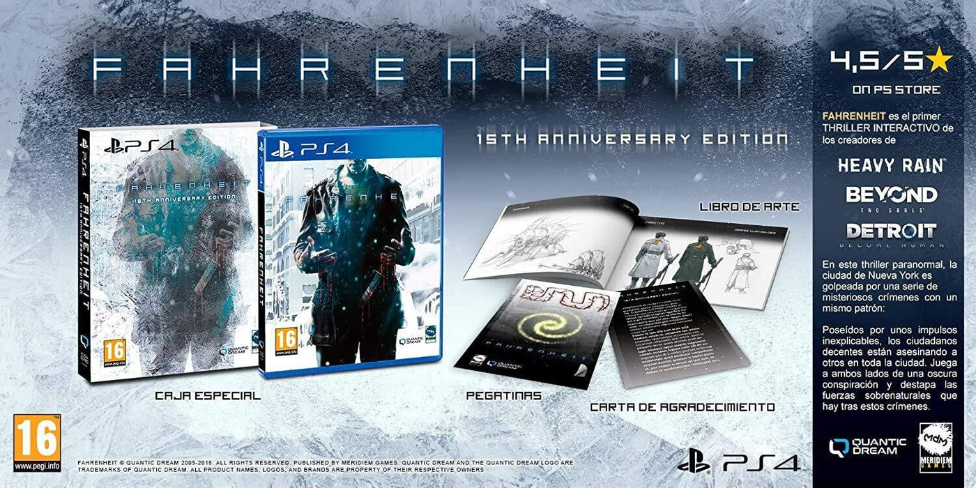 Juego Fahrenheit 15th Anniversary Edition Playstation 4