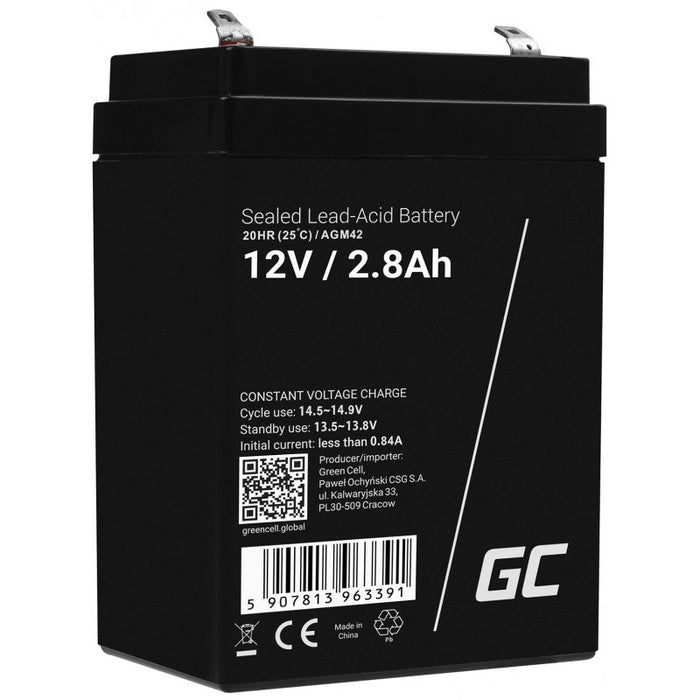 Greencell Batería Agm Vrla 12v 2.8ah