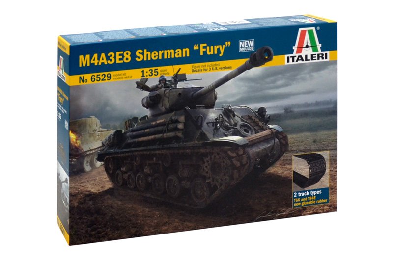EAN 8001283065290 - Italeri M4A3E8 Sherman "FURY" Tank model Kit de montaje 1:35 imagen 1