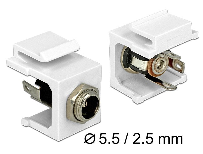 Delock Keystone Modul Dc 5,5 X 2,5 Mm Buchse Weiss