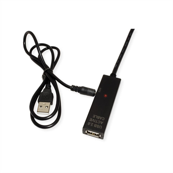 Value Usb 2.0 Verlngerung, Aktiv, Mit Repeater, A-C, Schwarz, 20 M