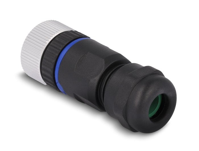 Delock 60536 M12 Conector Codificado A De 4 Pines Hembra Para Montaje Con Conexión Por Tornillo