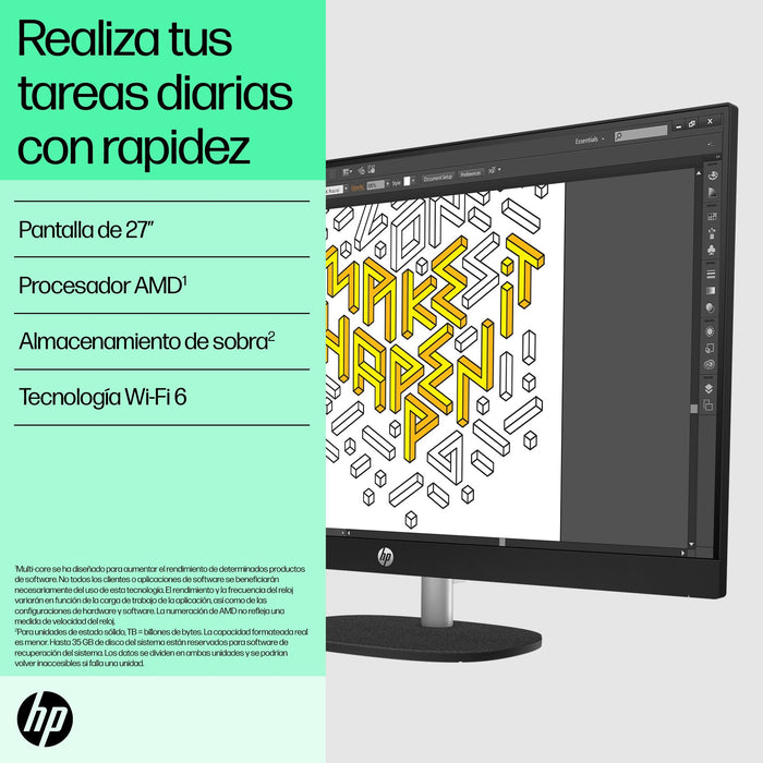 EAN 0197961928600 - HP 27-cr0025ns AMD Ryzen™ 3 7320U 68,6 cm (27") 1920 x 1080 Pixeles PC todo en uno 8 GB LPDDR5-SDRAM 512  imagen 6