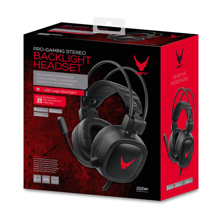 EAN 5907595455442 - Varr VH6020B auricular y casco Auriculares Alámbrico Diadema Juego Negro, Rojo imagen 2