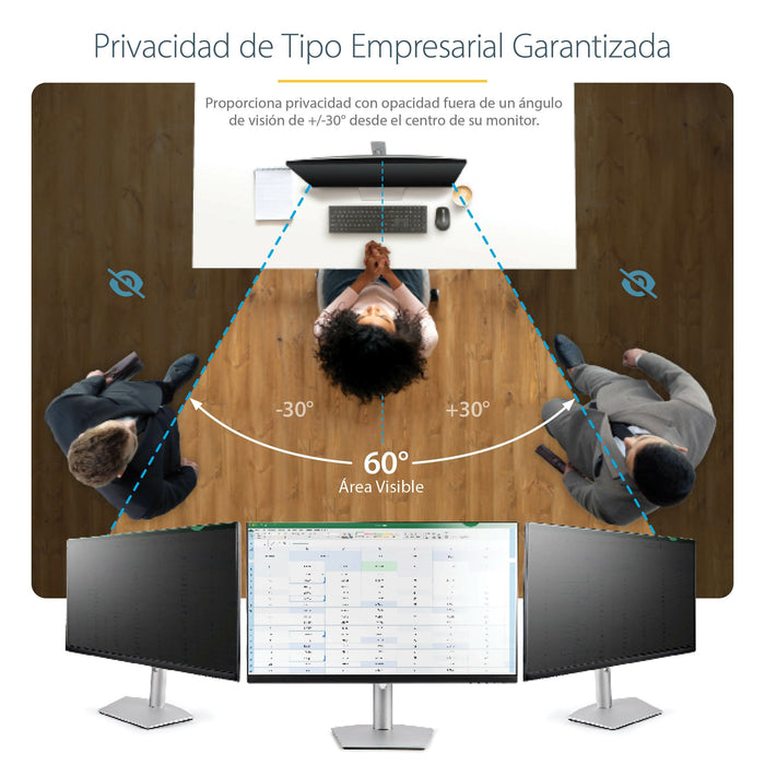 Startech.Com Filtro De Privacidad Para Monitor De 19 Pulgadas Pantalla De Privacidad Para Reducir Luz Azul De Pantalla Ancha 16:10 Mate/Brillante Ángulo +/-30 Grados (Privacy-Screen-19m) Filtro De Confidencialidad De Pantalla 2 Sentidos Ext