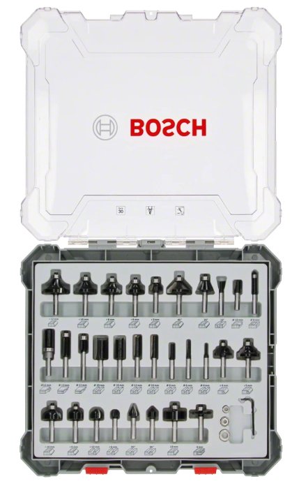 EAN 3165140958059 - Bosch 2607017474 Juego de fresas 30 pieza(s) imagen 1