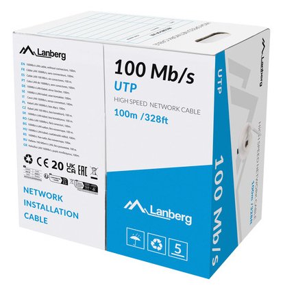 EAN 5901969446692 - Lanberg LCU5-10CC-0100-S cable de red Gris 100 m U/UTP (UTP) imagen 1