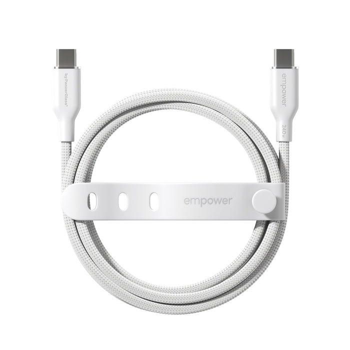 EAN 5715685027666 - PanzerGlass empower™ by ® Racing 240W USB-C to USB-C Cable | USB 2.0 | 1.2M | Silver White cable USB Blan imagen 4