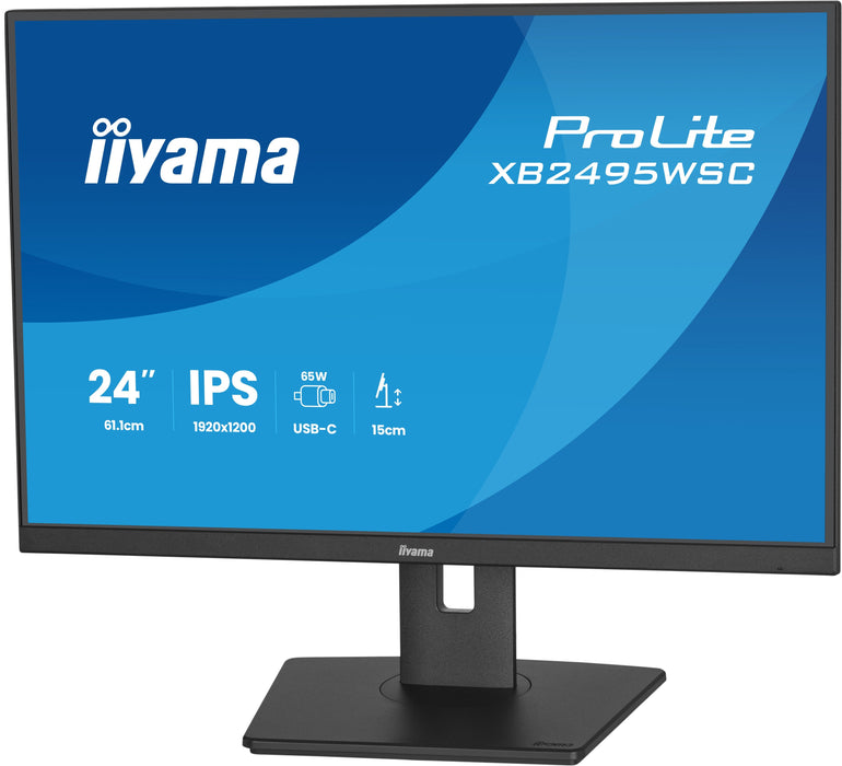 Monitor Iiyama Prolite Xb2495wsc-B1  24" Negro (Mate), Wuxga, Ips, Hdmi, Usb-C, Usb-Hub, 100hz Panel) Xb2495wsc-B1