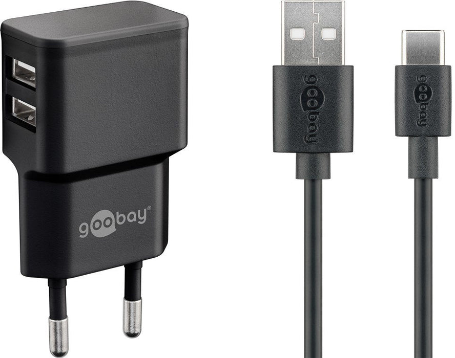 Goobay 44986 Cargador De Dispositivo Móvil Negro Interior Negro, Interior, Corriente Alterna, 5 V, 1 M, Negro