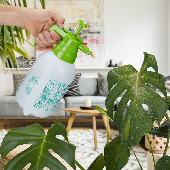 Relaxdays Pumpsprühflasche, 1,5 L Blanco, Verde
