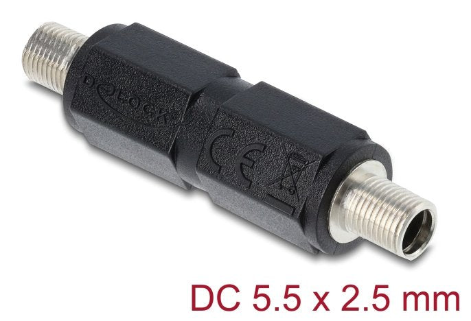 Delock Hohlmacho Adaptador Dc 5,5 X 2,5 Mm Hembra Auf Hembra Con Gewinde Gerade