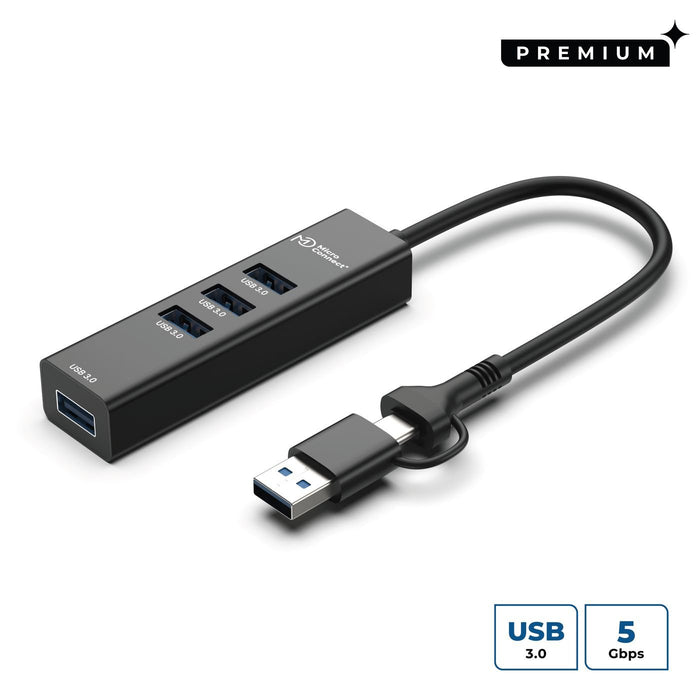 EAN 5715063227435 - Microconnect USBHUB4-2IN1 hub de interfaz USB 3.2 Gen 1 (3.1 Gen 1) Type-A 5000 Mbit/s Negro imagen 1