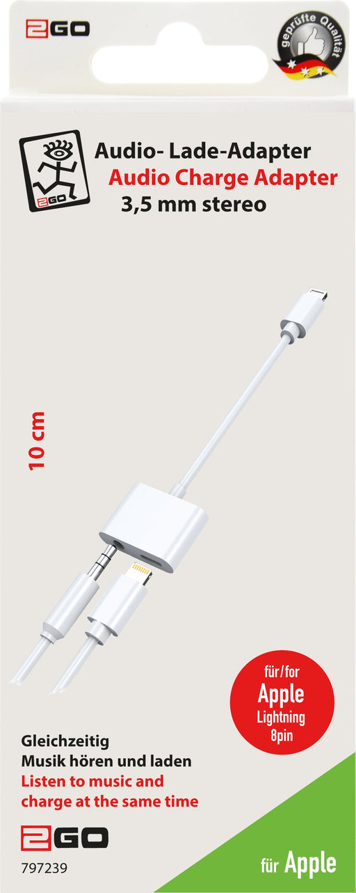 EAN 4010425972390 - 2GO 797239 cable de conector Lightning 0,1 m Blanco imagen 2