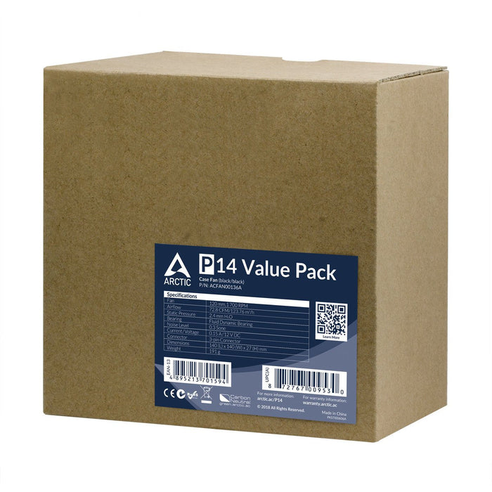 EAN 0872767009530 - ARCTIC P14 Value Pack Carcasa del ordenador Ventilador 14 cm Negro imagen 6