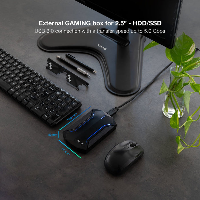 EAN 8433281012370 - TooQ TQE-2599RGB caja para disco duro externo Carcasa de disco duro/SSD Negro 2.5" imagen 4