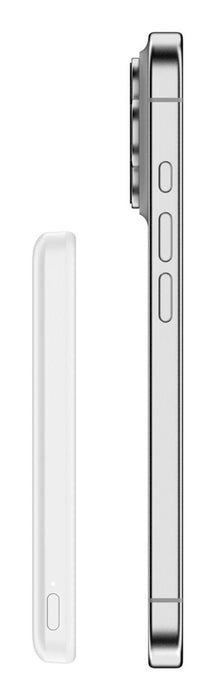 Cargador Inalámbrico Belkin  Delgado 5000 Mah 15 Vatios Fast Charge 2 Conectores De Salida (Magnética Usb-C) En El Cable: Usb-C Blanco