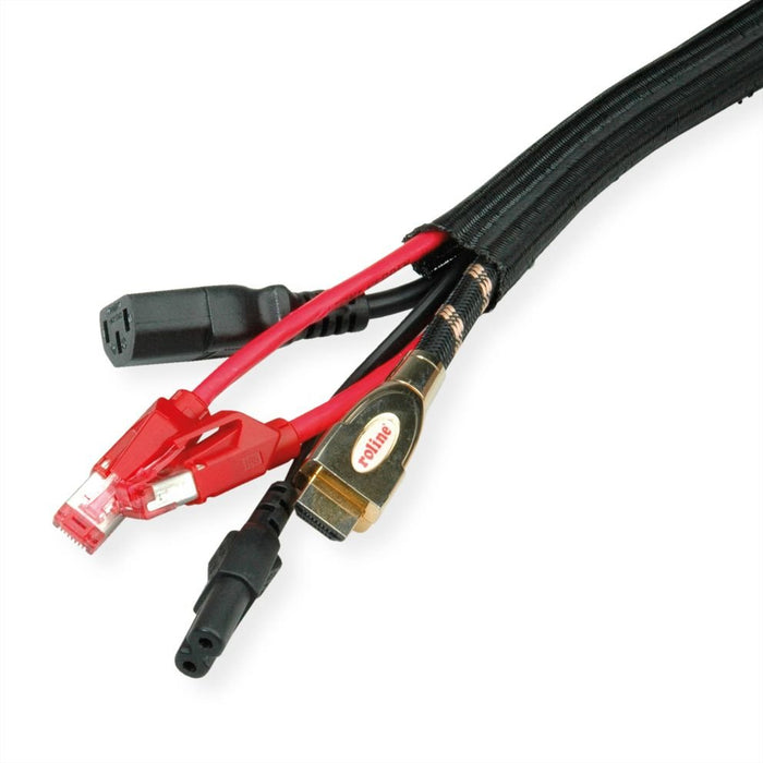 Roline Pvc Gewebeschlauch Fr Cablebndelung, Selbst-Schliessend, Schwarz, 2,5 M