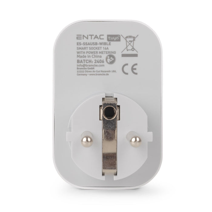 Entac Wifi Meckdosenadaptador 1-Fach Con 2x Usb-A 1x Usb-C