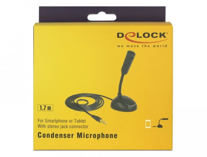 Delock Micrófono De Condensador Omnidireccional Jack 3,5 Mm Estéreo