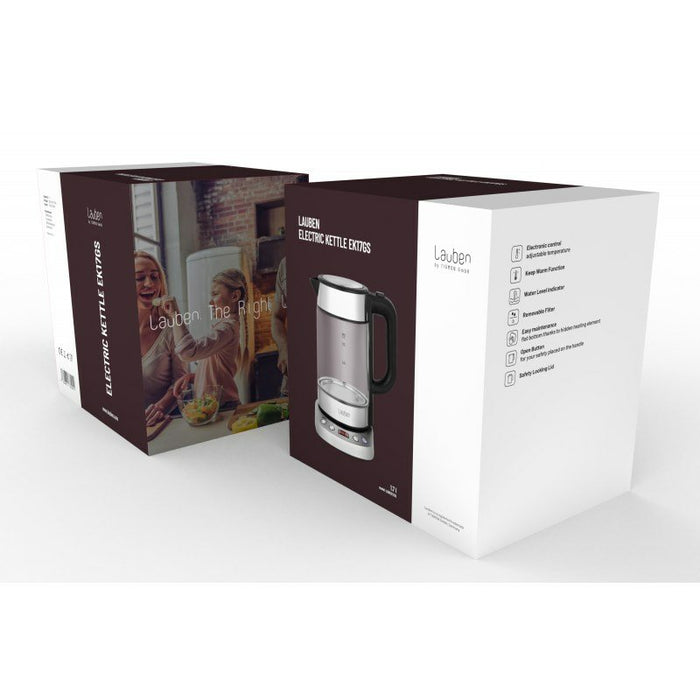 EAN 4260645681040 - Lauben LBNEK17GS tetera eléctrica 1,7 L 2200 W Negro, Acero inoxidable, Transparente imagen 8