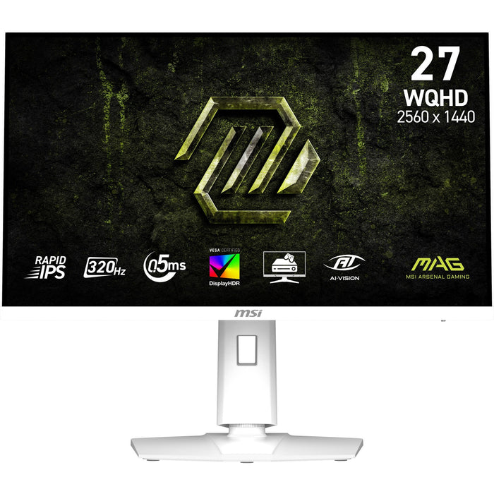 Monitor Msi  (27") 2560 X 1440 Pixel 9s6-3ce49h-028 16:9 Wide Quad Hd Rapid Ips 0,5 Ms 320 Hz Hdr Displayport Hdmi Pivot Height Vesa