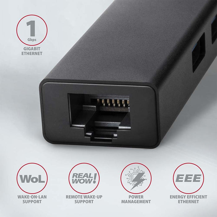 EAN 8595247905598 - Axagon HMA-GL3A Multiport-Hub USB 3.0 Typ A Gbit-LAN 3x USB-A microSD Alámbrico USB 3.2 Gen 1 (3.1 Gen 1) imagen 3