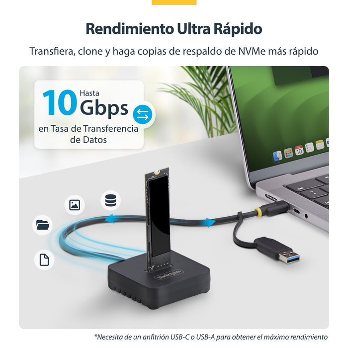 EAN 0065030912563 - StarTech.com 1USB3-NVME-DOCK base de conexión para disco duro USB 3.2 Gen 2 (3.1 Gen 2) Type-C Negro imagen 8