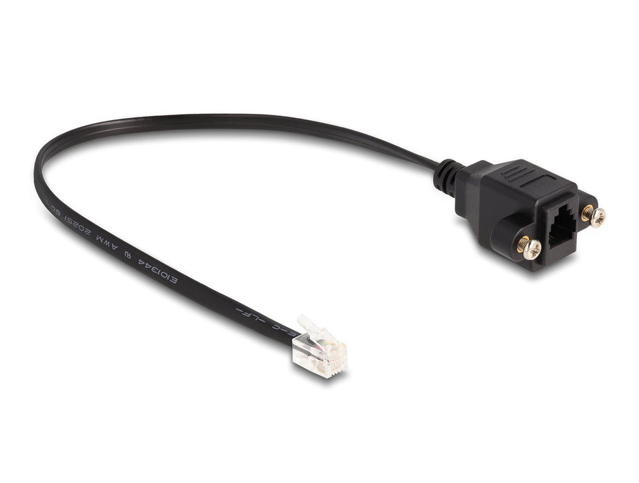 Delock Cable Rj10 Stecker Zu Rj10 Buchse Zum Einbau 30 Cm Schwarz