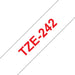 EAN 0012502625766 - Brother TZE-242 cinta para impresora de etiquetas Rojo sobre blanco imagen 1