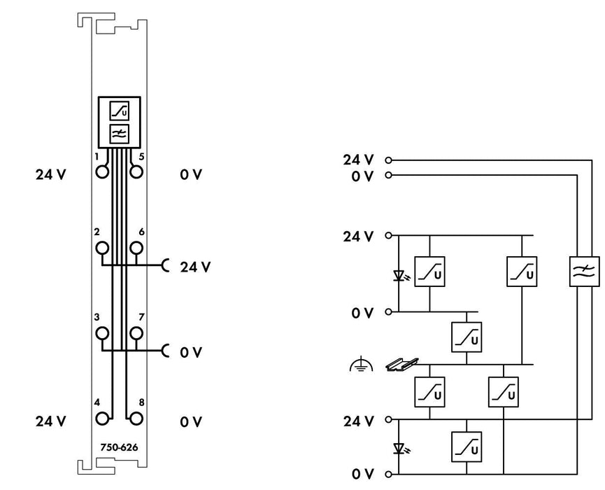 Wago 750-626 Netzteilfilter 24vdc